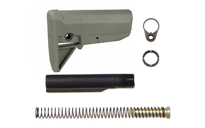 Model 0 Stock Kit, Receiver Extension, Quick Detach End Plate, Lock Nut Action Spring, Carbine Buffer, Foliage Green Finish BCM-GFSK-MOD-0-FG