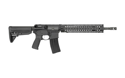 RECCE-14 Model 0, Semi-automatic, 223 Rem/556NATO, 14.5" Barrel, 1:7 Twist, Mid-length, PWS FSC556 Brake, Black Finish, 6 Position Stock, Flat Top, 30Rd, BCM Mod4 Charging Handle, Extractor Spring, Troy TRX 11" Free Float Rail BCM780-140