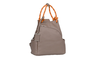 Hobo Purse/Backpack, Khaki and Orange, Leather BDP-066