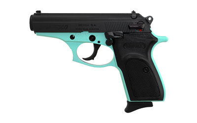 Thunder, Semi-automatic, Double Action, Compact, 380ACP, 3.5" Barrel, Alloy Frame, Black/Robin's Egg Blue Finish, Polymer Grips, 8Rd, Fixed Sights T380BLM8