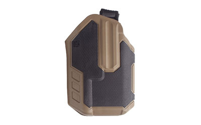 Omnivore Nonlight Multi-Fit Holster, NonLight, Belt Holster, Left Hand, Black/Tan, Fits More Than 150 Styles of Semi-Automatic Handguns with Accessory Rail, Hard, Thumb Actived Active Retention Mechanism 419000BCL