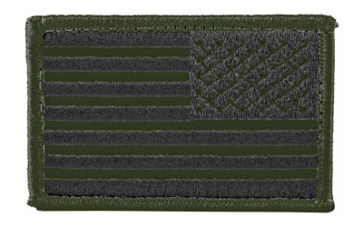 American Flag Patch, 2"X3", Reversed, OD and Black 90SAFV-R