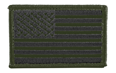 American Flag Patch, 2"X3", Hook and Loop, OD and Black 90SAFV