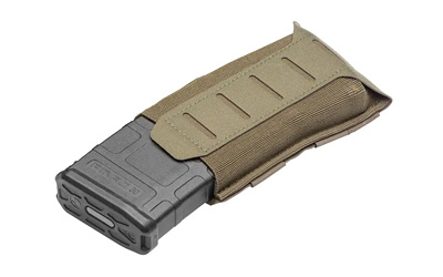 10 Speed, Single Magazine Pouch, Helium WHisper Attachment, Fits (1) AR-15 Magazine. Elastic Construction, Ranger Green HW-TSP-M4-1-SB-RG