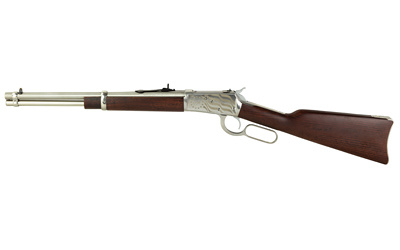 R92, Lever Action Rifle, 357 Magnum, 16" Round Barrel, Stainless Steel, Silver, Engraved US Flag on Receiver, Wood Furniture, Adjustable Sights, 8 Rounds 923571693-EN1