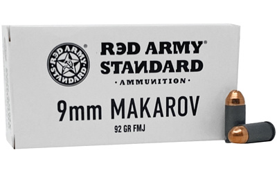 Red Army Standard White, 9MM Makarov, 92Gr, Full Metal Jacket, 50 Round Box AM3264