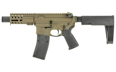 Mk4 Banshee, Semi-automatic Pistol, 22LR, 4.5" Barrel, Aluminum Frame, Midnight Bronze Cerakote, 25Rd, Tailhook MOD 2 Pistol Brace, KAK Slim Flash Can, Threaded 1/2-28, CMMG RML4 Hand Guard, Magpul MOE Pistol Grip, Ambi Sling Plate, Ambi Selector, Ambi C