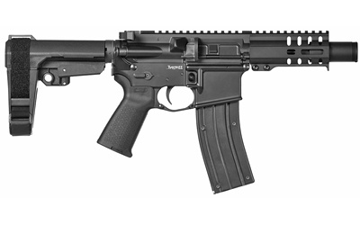 Mk4 Banshee, Semi-automatic Pistol, 22LR, 4.5" Barrel, Aluminum Frame, Graphite Black Cerakote, 25Rd, CMMG RipBrace Pistol Brace, KAK Slim Flash Can, Threaded 1/2-28, CMMG RML4 Hand Guard, Magpul MOE Pistol Grip, Ambi Sling Plate, Ambi Selector, Ambi Cha
