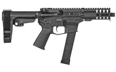 MkG Banshee, Semi-automatic Pistol, 45 ACP, 5" Barrel, Aluminum Frame, Graphite Black Cerakote, 13Rd, CMMG RipBrace Pistol Brace, Thread Protector, CMMG RML4 Hand Guard, Magpul MOE Pistol Grip, Ambi Sling Plate, Ambi Selector, Ambi Charging Handle, 1 Glo