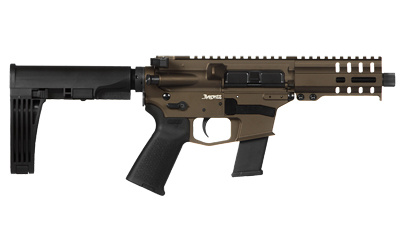 MkG Banshee, Semi-automatic Pistol, 45 ACP, 5" Barrel, Aluminum Frame, Midnight Bronze Cerakote, 13Rd, Tailhook MOD 2 Pistol Brace, Thread Protector, CMMG RML4 Hand Guard, Magpul MOE Pistol Grip, Ambi Sling Plate, Ambi Selector, Ambi Charging Handle, 1 G