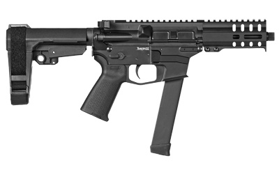 MkGs Banshee, Semi-automatic Pistol, 9mm, 5" Barrel, Aluminum Frame, Graphite Black Cerakote, 33Rd, CMMG RipBrace Pistol Brace, Thread Protector, Threaded 1/2-28, CMMG RML4 Hand Guard, Magpul MOE Pistol Grip, Ambi Sling Plate, Ambi Selector, Ambi Chargin
