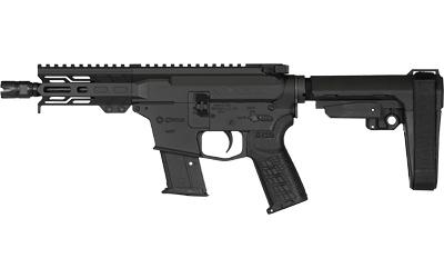 Banshee MKG, Semi-automatic Pistol, AR, 5.7X28MM, 5" Threaded Barrel, 1/2x28, CMMG Zeroed Linear Compensator, Cerakote Finish, Armor Black, M-LOK Handguard, CMMG Zeroed Polymer Grip, Pistol Tube, Manual  Safety, 20 Rounds, 1 Magazine PE-57ABCAD-AB
