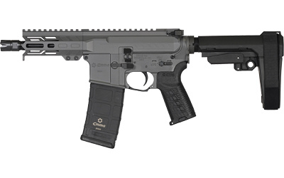 Banshee MK4, Semi-automatic Pistol, AR, 9MM, 5" Threaded Barrel, 1/2x28, CMMG Zeroed Linear Compensator, Cerakote Finish, Tungsten, M-LOK Handguard, CMMG Zeroed Polymer Grip, Pistol Tube, Manual Safety, 30 Rounds, 1 Magazine PE-94A1798-TNG