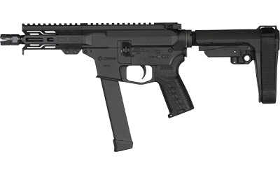 Banshee MKGs, Semi-automatic Pistol, AR, 9MM, 5" Threaded Barrel, 1/2x28, CMMG Zeroed Linear Compensator, Cerakote Finish, Armor Black, M-LOK Handguard, CMMG Zeroed Polymer Grip, Pistol Tube, Manual Safety, 33 Rounds, 1 Magazine, Accepts GLOCK Style Maga