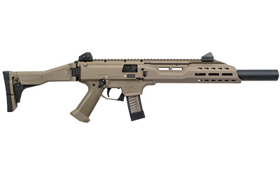 Scorpion EVO 3 S1 Carbine, 9MM, 16.2" Threaded Barrel, 1/2x28 Thread Pitch, Folding Stock, Adjustable Sights, Removable Faux Suppressor, Flat Dark Earth Finish, 10 Rounds 08544