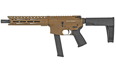 DB9RPMLBB10, Semi-automatic, Pistol, 9MM, 10" Barrel, Aluminum Frame, Burnt Bronze Finish, 32Rd, 9" MLOK Rail, Gearhead Works Tailhook Mod 2 Brace DB9RPMLBB10