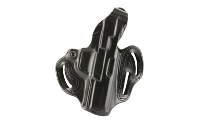Thumb Break Scabbard Belt Holster, Fits Ruger American 9mm, Right Hand, Black Leather 001BA2DZ0