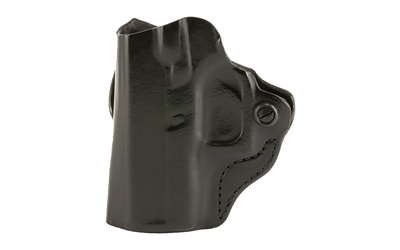 Mini Scabbard Belt Holster, Fits Glock 43, Left Hand, Black Leather 019BB8BZ0