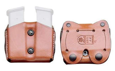 Double Magazine Pouch, Single Stack 45 Caliber, Ambidextrous, Tan Leather A01TJLLZ0