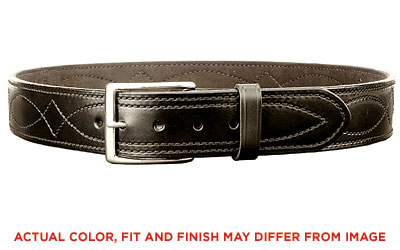 B02, Fancy Lined, Belt, Size 34, Black Leather B02BP34Z0