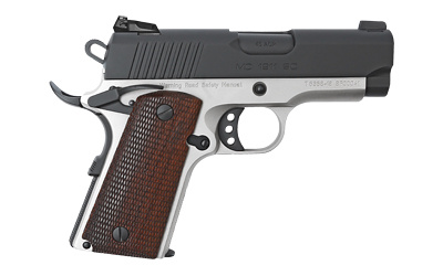 MC1911 SC, 1911, Semi-automatic, Metal Frame Pistol, Officer, .45 ACP, 3.4" Barrel, Steel, Black and Silver, Synthetic Wood Grips, Fixed Sights, Ambidextrous Safety, 6 Rounds, 1 Magazine, Ambidextrous 390042