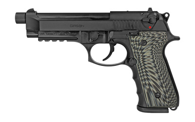 REGARD MC BX, Semi-automatic, DA/SA, Full Size, 9MM, 5" Threaded Barrel, Alloy Frame, Black Finish, G10 Grips, Ambidextrous Safety, Decocker, Accessory Rail, Fixed Sights, 18Rd GIRSREGARDMC9MMBLBX