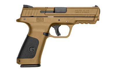 MC28 SA V2, Single Action, Semi-automatic, Polymer Frame Pistol, Full Size, 9MM, 4.25" Barrel, Flat Dark Earth, Polymer Grips, 3 Dot Sights, Trigger Safety, 17 Rounds, 1 Magazine, Ambidextrous 390110