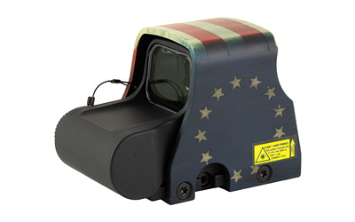 Tactical, Holographic, Non-Night Vision Compatible Sight, Red Reticle, 68MOA Ring with 1MOA Dot, Black with Betsy Ross Flag Hood, Rear Buttons, Includes CR123 Battery XPS2-0BROSS
