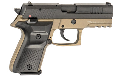 Rex Zero 1CP, Semi-automatic Pistol, DA/SA, 9MM, 3.85" Cold Hammer Forged Barrel, FDE Finish, 15Rd, Picatinny Rail, Fixed Sights, Ambi Safety and Magazine Release, Loaded Chamber Indicator REXZERO1CP-03
