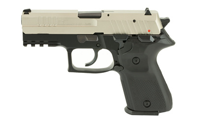 Rex Zero 1CP, Semi-automatic Pistol, DA/SA, 9MM, 3.85" Cold Hammer Forged Barrel, Nickel Plated/ Black 2 Tone Finish, 15Rd, Picatinny Rail, Fixed Sights, Ambi Safety and Magazine Release, Loaded Chamber Indicator REXZERO1CP-08