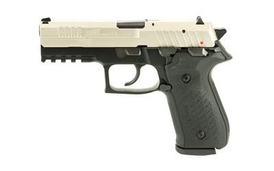 Rex Zero 1S, Semi-automatic Pistol, DA/SA, 9MM, 4.3" Cold Hammer Forged Barrel, Nickel Plated/Black 2 Tone Finish, 17Rd, Picatinny Rail, Fixed Sights, Ambi Safety and Magazine Release, Loaded Chamber Indicator REXZERO1S-08