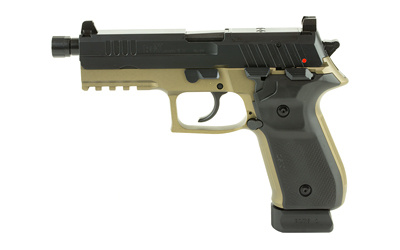 Rex Zero 1T, Semi-automatic, DA/SA, 9MM, 4.9" Cold Hammer Forged Threaded Barrel, Aluminum Frame, Flat Dark Earth Finish, 2-20Rd Magazines, Picatinny Rail, Tall Three Dot Sights, Ambidextrous Safety And Magazine Release, Slide Cut For Mini Red Dot With A