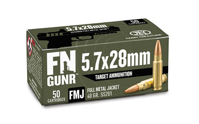 Gunner, Target Ammunition, 5.7X28MM, 40 Grain, Full Metal Jacket, 50 Round Box 10700031