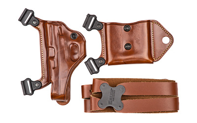 Miami Classic II Shoulder Holster, Right Hand, Fits Glock 43/43X/48, Mossberg MC1SC, S&W M&P Shield 9/40/2.0 9/40,Tan Leather MCII652