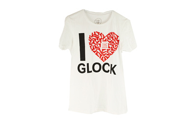 Short Sleeve Shirt, "I Love Glock", Women, Large, White AP95139