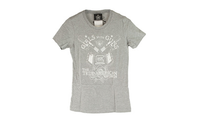 Short Sleeve Shirt, "Girls With Guns", Large, Women, Grey AP95151