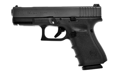 19C Gen 4, Striker Fired, Semi-automatic, Polymer Framed Pistol, Full Size, 9MM, 4.01" Compensated Barrel, Matte Finish, Black, Fixed Sights, 10 Rounds, 3 Magazines UG1959201