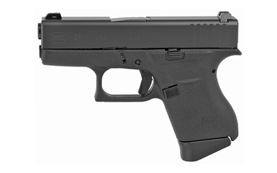 43, Striker Fired, Sub Compact, 9MM, 3.41" Barrel, Polymer Frame, Matte Finish, Glock Night Sights, 6Rd, 2 Magazines UI4350701