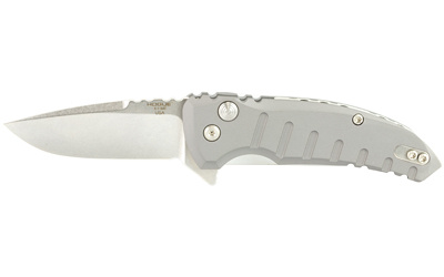 X1-Microflip, Folding Knife, Tumbled, Plain, Drop Point Blade, 2.75", Aluminum / Grey 24172
