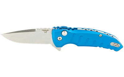 X1-Microflip, Folding Knife, 2.75", Drop Point, Tumbled Finish, Blue/Aluminum Frame, Plain Edge 24178-EXLRSR