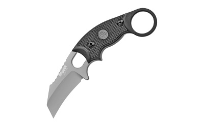 EX-F03 Sig Tactical, Fixed Blade Knife, Gray Cerakote Finish, Hawkbill, 2.25", G10 Solid Black Scales with Sig Medallion, Black Sheath 37322