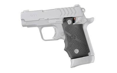 Rubber Grip with Cobblestone Texture and Finger Grooves, Black, Fits Springfield 911 48080
