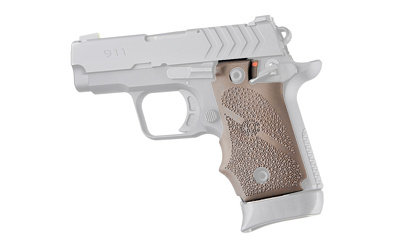 Rubber Grip with Cobblestone Texture and Finger Grooves, Flat Dark Earth, Fits Springfield 911 48083