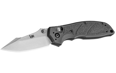 HK Exemplar, Folding Knife, 154-CM, Plain Edge, Clip Point Blade, 3.25", Stone Tumbled Blade Finish, Black G10 Frame with HK Texture 54156
