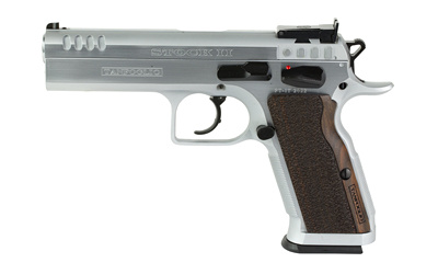 Stock II, Semi-automatic, DA/SA, Steel Frame Pistol, 9MM, 4.45" Barrel, Hard Chrome Finish, Silver, Walnut Grips, Ambidextrous Safety, Adjustable Sights, 17 Rounds TF-STOCK2-9