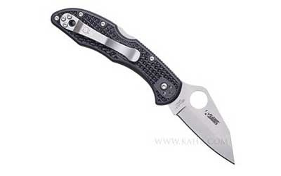 Delica4, 2.5" Folding Knife, Plain Edge, Black Finish KNSDBK003