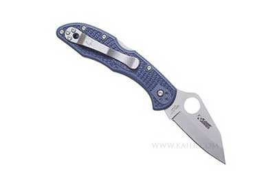 Delica4, 2.5" Folding Knife, Plain Edge, Blue Finish KNSDBL001