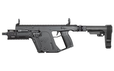VECTOR SDP SB Enhanced, Black, 9MM, 6.5'' Threaded Barrel, KRISS Recoil Mitigation System, DEFIANCE Front and RearFolding Sights, SB Tactical SBA3 Collapsible Brace, KRISS Folding Adapter, 3 Lug Adapter, Mini Handguard, Short Rail Section, 1 - 17rd Magaz