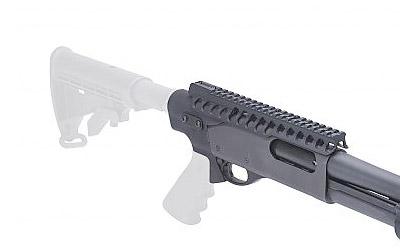 LEO Telescoping Stock Adapter, Fits Reminton 870 12Ga, Replaces factory stock to allow attachment of telescoping stock tube, AR15 Grip, and Quick Detatch Sling Swivel, Black Finish 90630