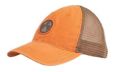 Icon Patch Garment Washed Trucker Hat, Orange/Brown, One Size Fits Most MAG1105-812